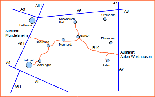 Kieselhof - Anfahrt überregional